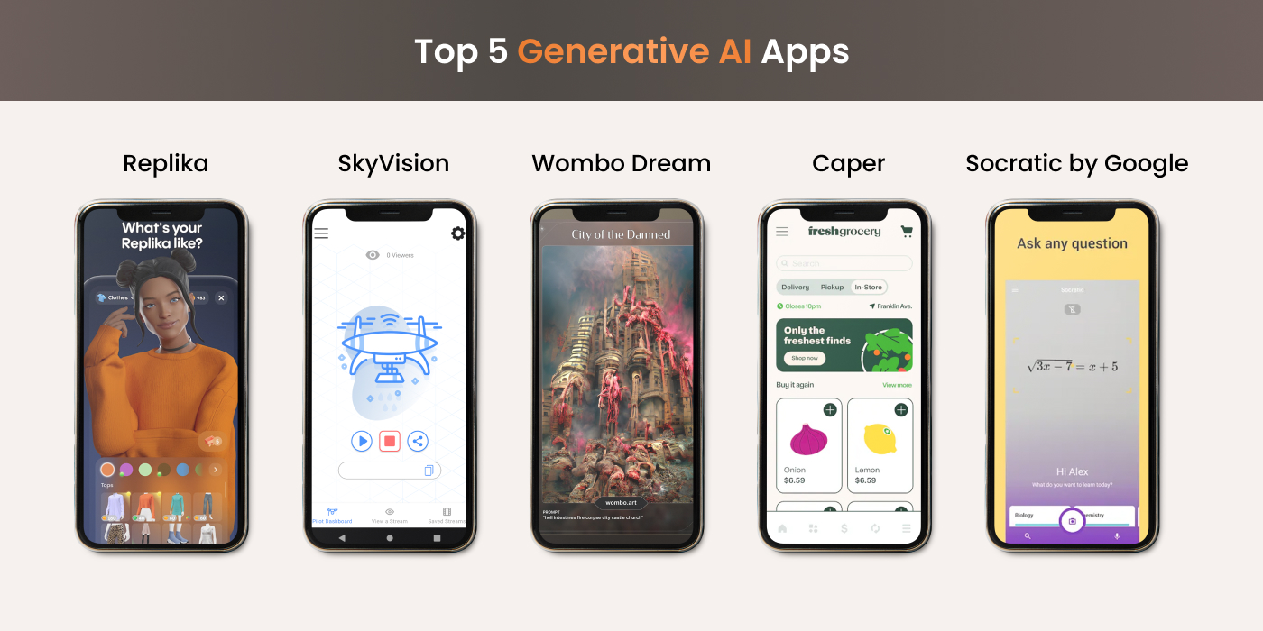 Popular generative AI Apps